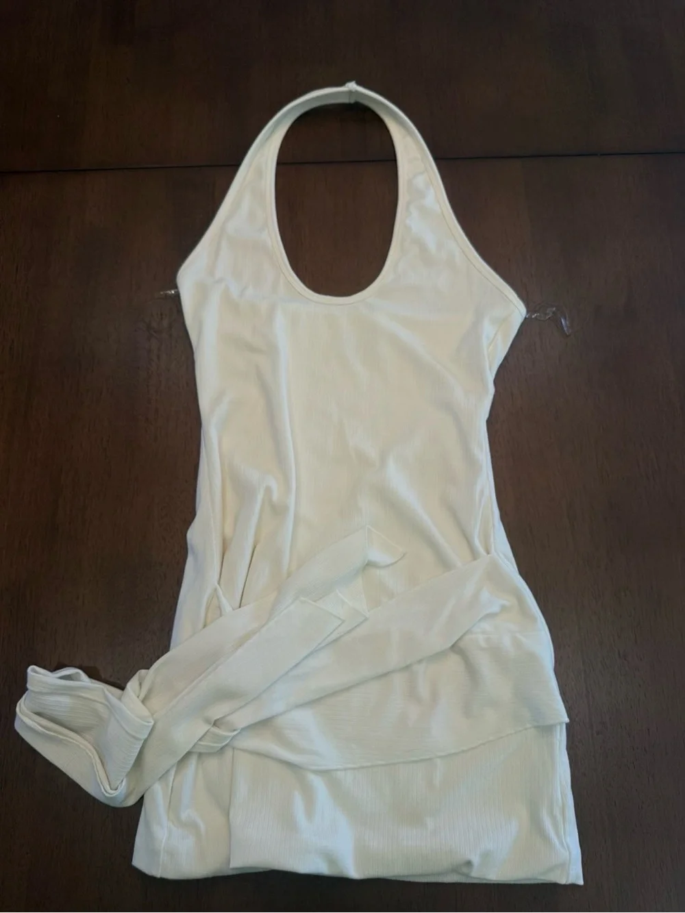 Peppermayo Cream Halter Beach Coverup